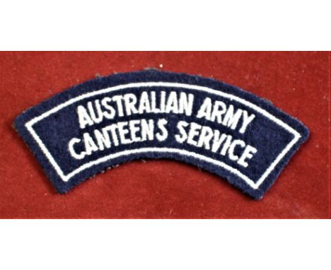Australian EIIR era Army Canteen's Service cloth shoulder title 