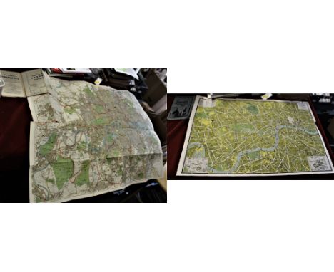 Bacon's New Large-Print Map, (34.5 x 27.2"), c.1908. Covers from Kingsbury to Leyton in the north and Teddington to South End