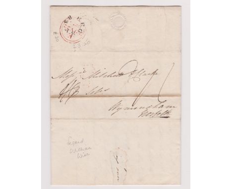 Great Britain 1825-EL dated 21st July 1825 Rugby posted to Wymondham manuscript 1/6 black Rugby 83 cancel red 2 circle E/22JY