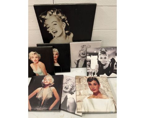 Eight canvas prints of Marilyn Monroe 