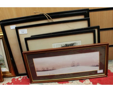 A collection of etchings (German) and Scottish, entitled and signed in pencil, of particular note is Brandenburg Gate - Berli