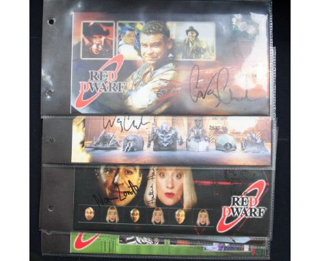 Red Dwarf and Robot Wars four first day covers signed by Danny John-Jules, Norman Lovett, Lovett and Hattie and two Craig Cha