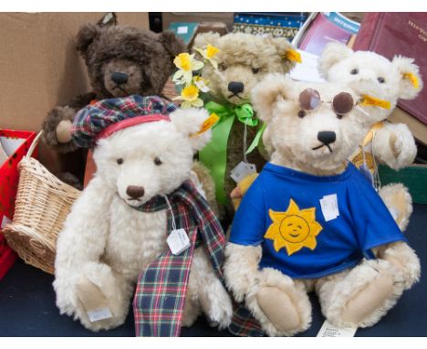 Five Steiff teddy bears, called 'Spring', 'Summer', 'Autumn, 'Winter, together with another entitled 'Millenium', (5)