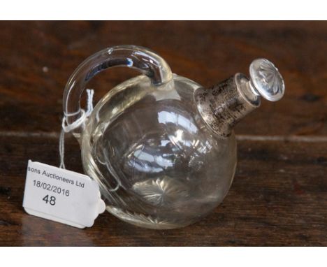 A hallmarked collared whisky 'tot' decanter, hallmarked Birmingham 1926, John Grinsell and Sons  