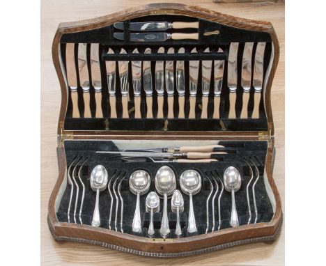 A canteen of cutlery, 6 place settings, one fork missing