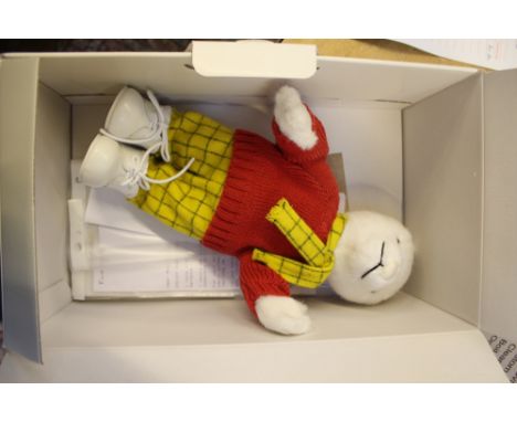 A Steiff Rupert bear in original box with purchase certs 