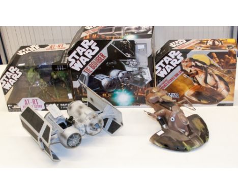 Star Wars 3 vehicles, AT-RT, Tie Bomber, Assault Tank, all boxed 