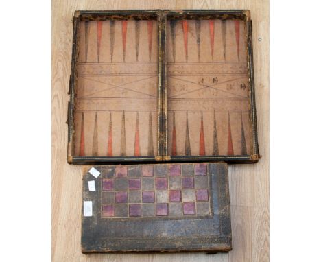 Two wooden chess/backgammon boxes 