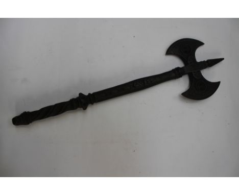 'Lord of the Rings' 'Fellowship of the Ring' double sided metal battle axe possibly used as a background prop - sharp (20.5 i