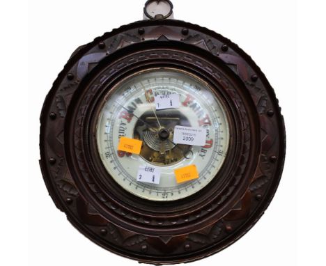 A Victorian round barometer 