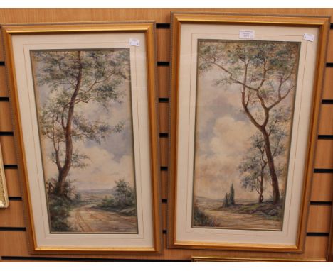 Howell, A.S a pair of landscape watercolours, possibly near Burton, signed and dated (2) 