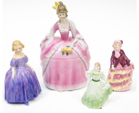 Four ceramic figures, including Coalport