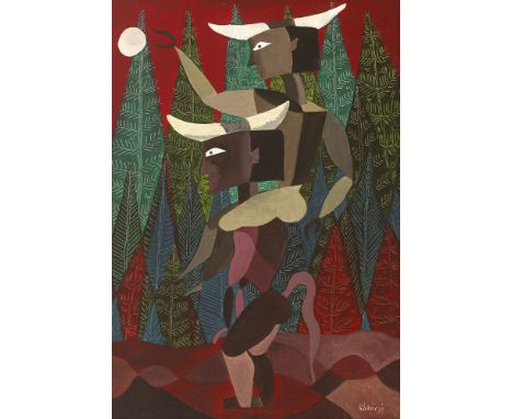 Basil Ivan Rákóczi (1908-1979) LE JEU DE LA LUNE, 1952 oil on canvas signed lower right; titled, numbered [1750] and dated on