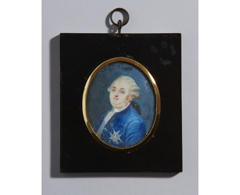 Anon.   PORTRAIT MINIATURE OF LOUIS XVI, KING OF FRANCE (1754-93) watercolour on ivory; (set in a black frame with gilt metal