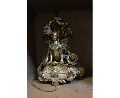 A gilt metal figural table lamp, 50cm high (sold as parts)