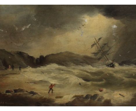 Attri. Alexander Kay Branden (fl. c.1865-1905)ShipwreckOil on panelBears signature A K Branden lower left23cm x 28.5cm