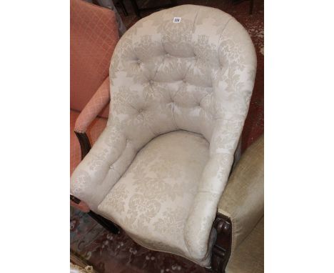 A Victorian button back upholstered nursing chair