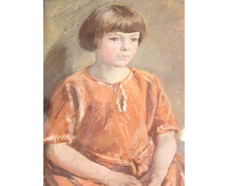 B..S.. Peddin () (Early 20th Century)'Portrait of Countess of Bechlluch as a child, born 1916'PastelSigned and dated lower ri