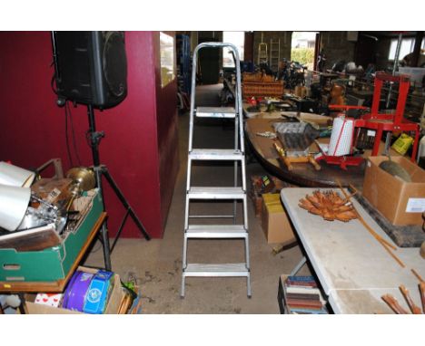 An aluminium step ladder