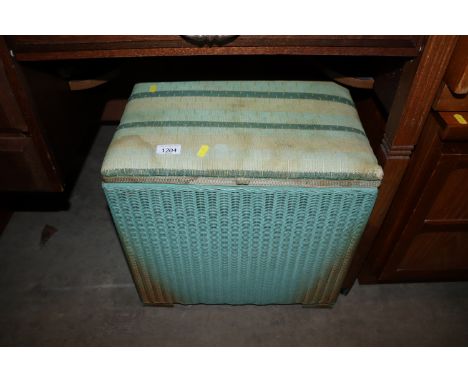 A Lloyd loom linen basket