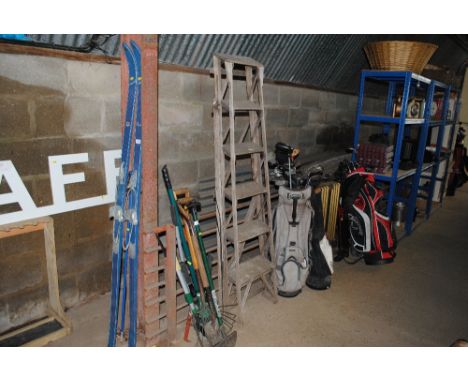 A wooden step ladder