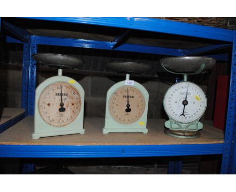 Three sets of vintage Salter scales