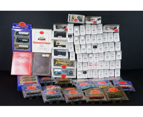 Over 75 boxed / carded EFE Exclusive First Editions diecast model buses and commercials to include OO scale, Fisherman's Frie