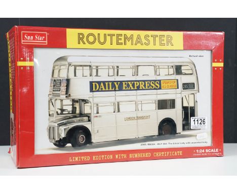 Boxed ltd edn Sun Star 1/24 2903 RM664 Routemaster The Silver Lady with unpainted body diecaast model, complete with certific