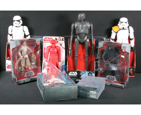 Star Wars - Nine boxed Star Wars figures featuring 4 x Disney Store Elite Series figures (Imperial Death Trooper, Rey, Direct