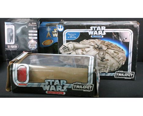 Star Wars - Four Hasbro Star Wars vehicles featuring The Original Trilogy Collection Darth Vader's Tie Fighter, The Original 
