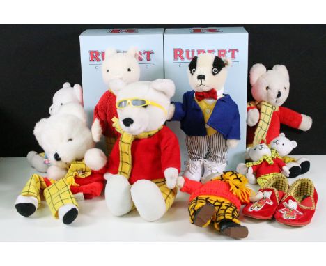 Collection of Rupert Bears to include 2 x boxed Steiff Rupert Classic bears including 653636 Bill Badger (With ltd edn COA No