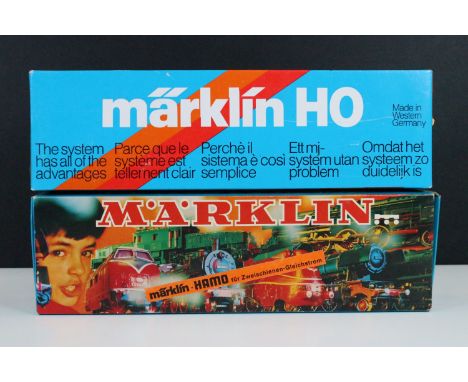 Two boxed Marklin HO gauge HAMO 8356 locomotives to include variants 13302 in green and 13303 in brown 
