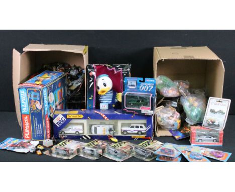 Collection of Trading Cards, diecast &amp; electronic games featuring 3 x carded Duncan Warstone Trading Card Game sets 2 x s