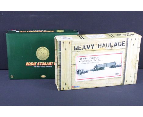 Two boxed Corgi heavy haulage diecast model sets to include ltd edn 1/50 Heavy Haulage CC13209 DAF XF Ballasted Tractor, Nico