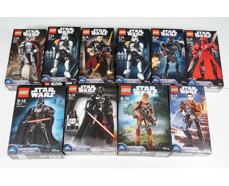 Lego - Ten boxed Lego Star Wars Buildable Figures to include 75111 Darth Vader, 75534 Darth Vader, 75530 Chewbacca, 75535 Han