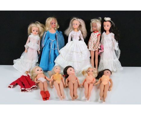 Ten Pedigree Sindy and related fashion dolls to include Royal Occasion Sindy doll, Bride White Lace Wedding Dress Sindy doll,