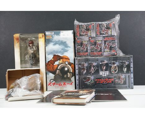 Collection of Steamboy collectibles featuring 2 x Bandai Point Of Sale Mecha Collection model kits (opened but appearing comp