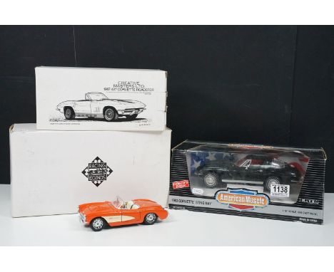 Two boxed large scale diecast models to include 1/18 ERTL American Muscle Collectors Edition 1963 Corvette Sting Ray and Crea