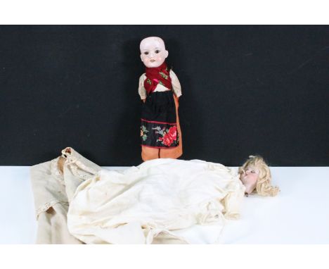 Two Late 19th Century bisque headed dolls to include German Armand Marseille doll, marked to neck 'Armand Marseille 390 D.R.G
