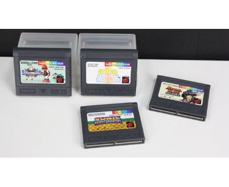 Retro Gaming - Four Neo Geo games to include Sonic The Hedgehog Pocket Adventure, Baseball Stars, Metal Slug 1st Mission and 