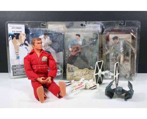 Collection of mixed toys and figures to include Denys Fisher General Mills The Six Million Dollar Man action figure (In vg co