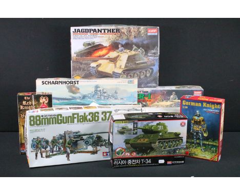 Ten boxed plastic model kits to include Academy Hobby Model Kits German Heavy Tank Tiger-I Mid Production Version, ICM DS3506