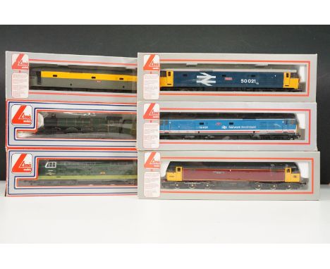 Six Boxed Lima OO gauge locomotives to include 205279A1 Rodney 50021 Intercity, 205147 NWG British Railways BR MELD Class D90