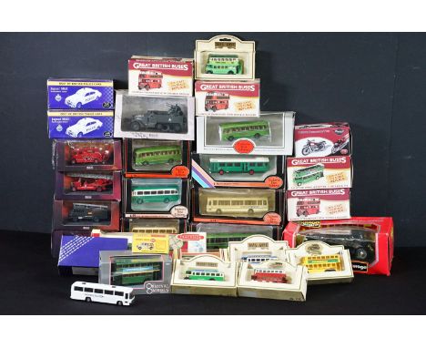 Around 60 boxed diecast models to include 7 x EFE Exclusive First Editions, 13 x Atlas, 15 x Corgi etc plus a collection of M