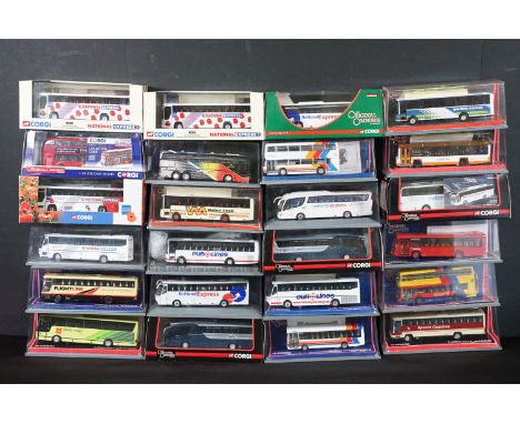 24 Boxed / cased Corgi Original Omnibus diecast model buses to include Limited Edition (OM46102, OM46209B, OM46208B, OM46610A