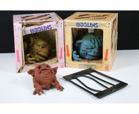 Two original boxed Mattel Boglins action figure puppets to include Dwork &amp; Flurp (missing cage) plus unboxed Sponk figure