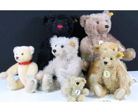 Steiff - Seven Steiff teddy bears to include No. No. 004612 Classic Teddy Bear, No. 005985 Classic Teddy Bear, No. 001529 Cla