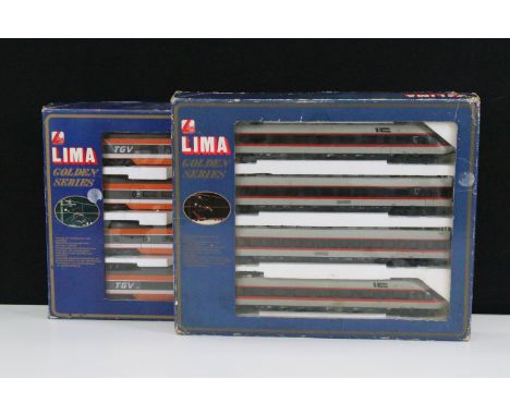 Two boxed Lima OO gauge Golden Series train packs to include 149711GP TGV and 149742GP IC, both complete