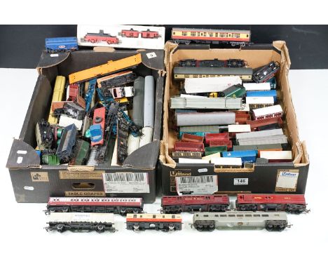 Over 100 OO gauge items of rolling stock to include Hornby, Lima, Triang etc featuring coaches, Royal Mail coaches, breakdown