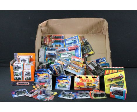 Quantity of boxed / carded diecast models to include Mattel Hot Wheels, Corgi Superhaulers, Matchbox Team TM 2, Matchbox Supe